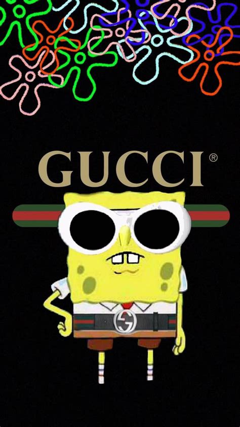 spongebob with gucci shirt